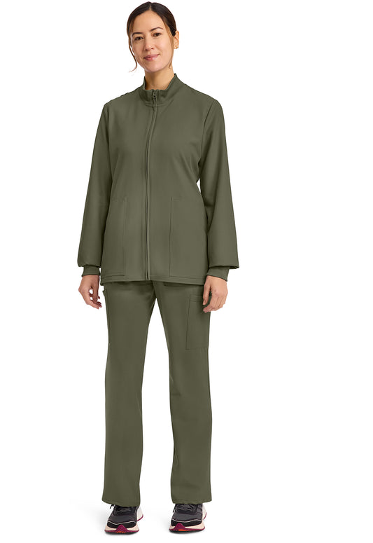 Workwear Originals Ultra CK00013A Women's Zip Up Scrub Jacket Olive
