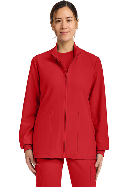 Workwear Originals Ultra CK00013A Women's Zip Up Scrub Jacket Red