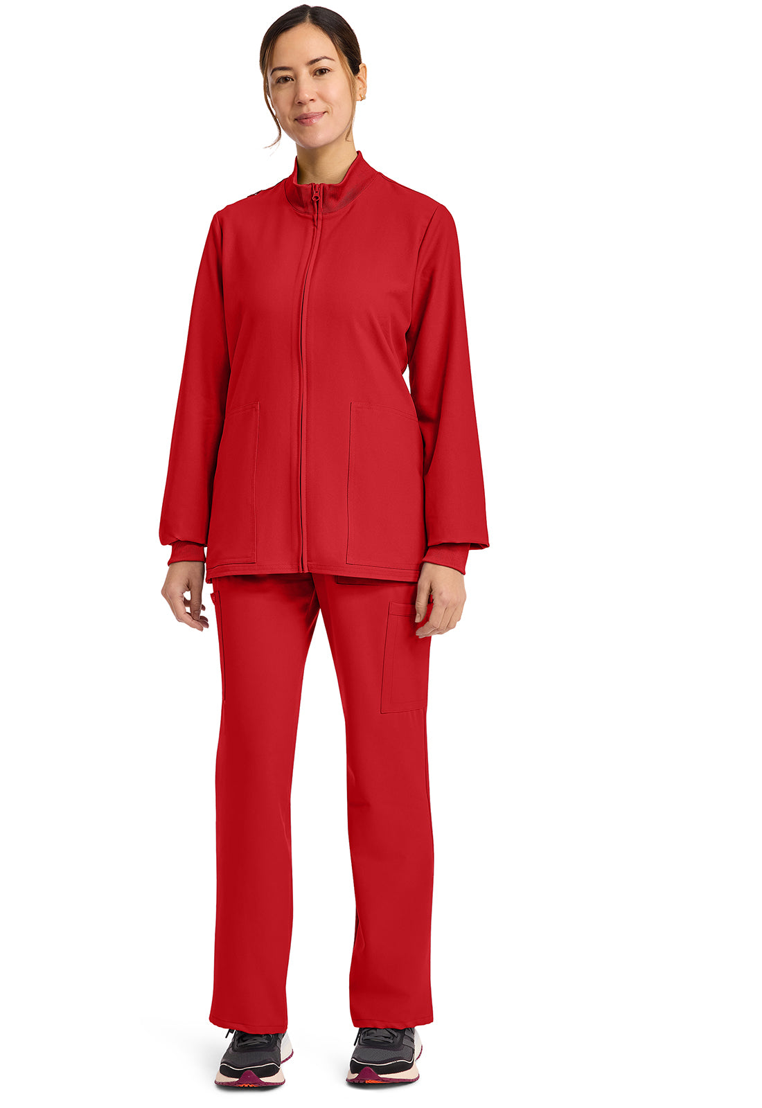 Workwear Originals Ultra CK00013A Women's Zip Up Scrub Jacket Red