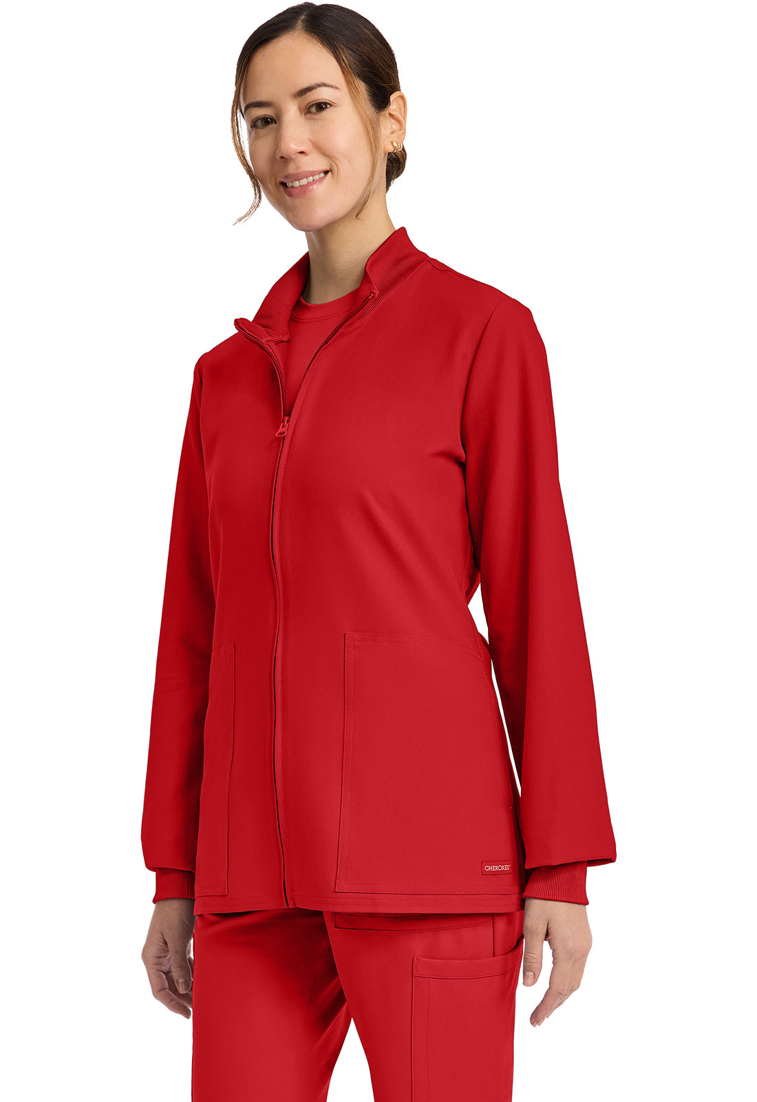 Workwear Originals Ultra CK00013A Women's Zip Up Scrub Jacket Red