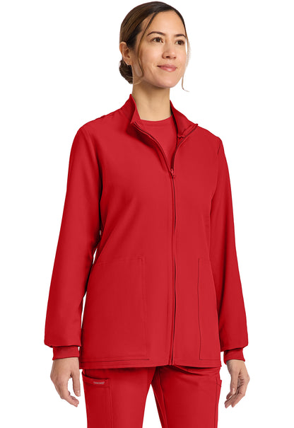 Workwear Originals Ultra CK00013A Women's Zip Up Scrub Jacket Red