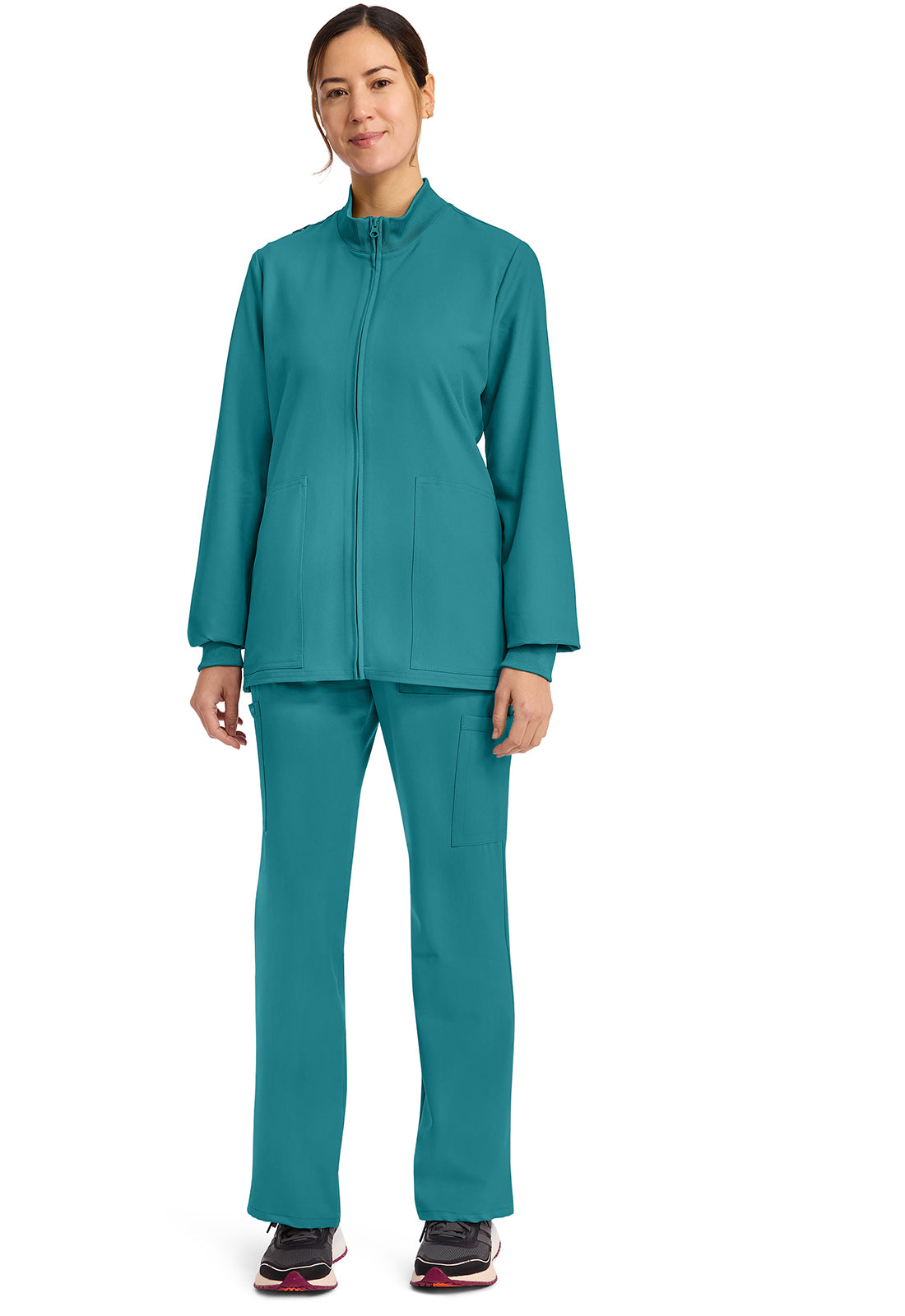 Workwear Originals Ultra CK00013A Women's Zip Up Scrub Jacket Teal Blue