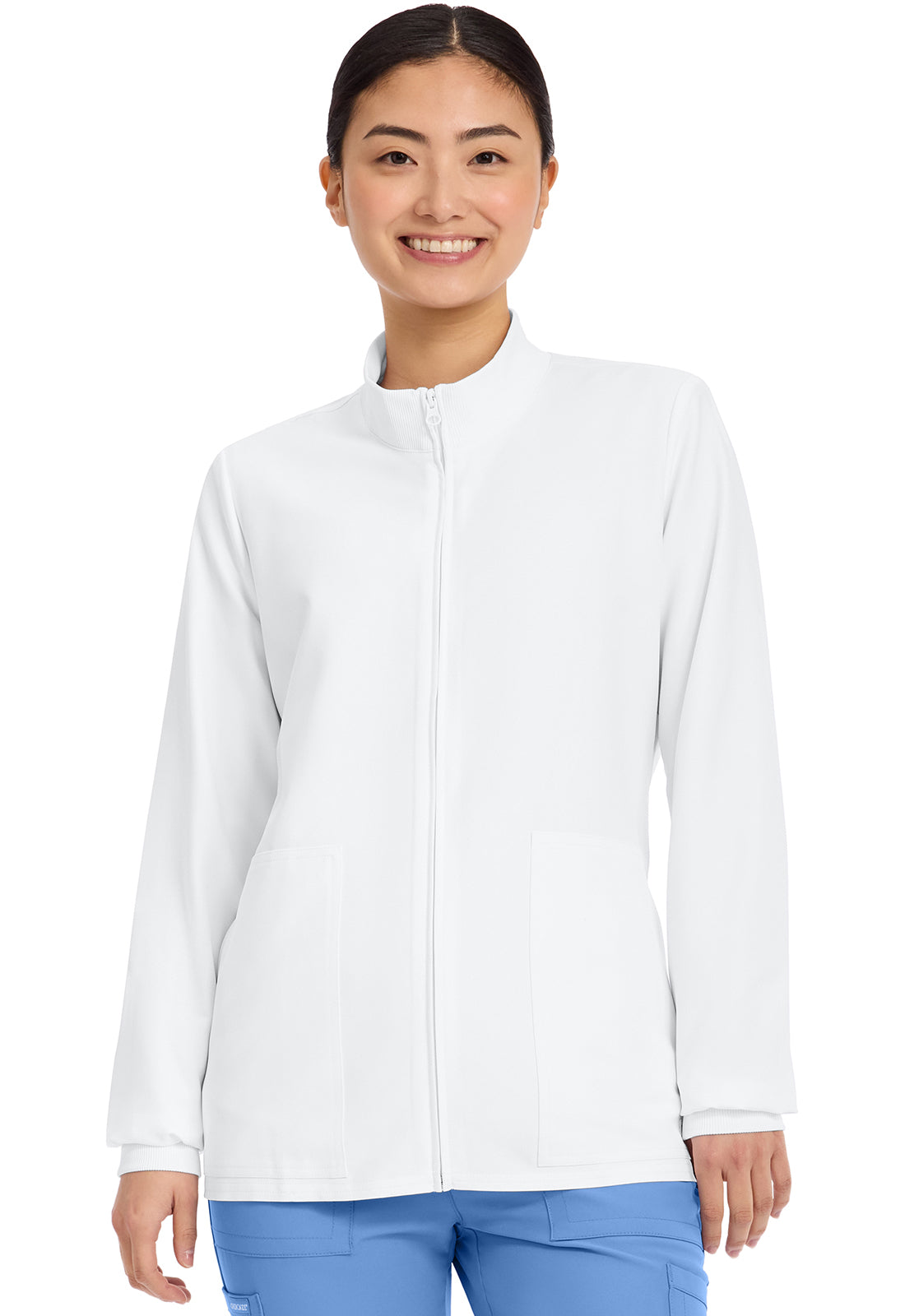 Workwear Originals Ultra CK00013A Women's Zip Up Scrub Jacket White