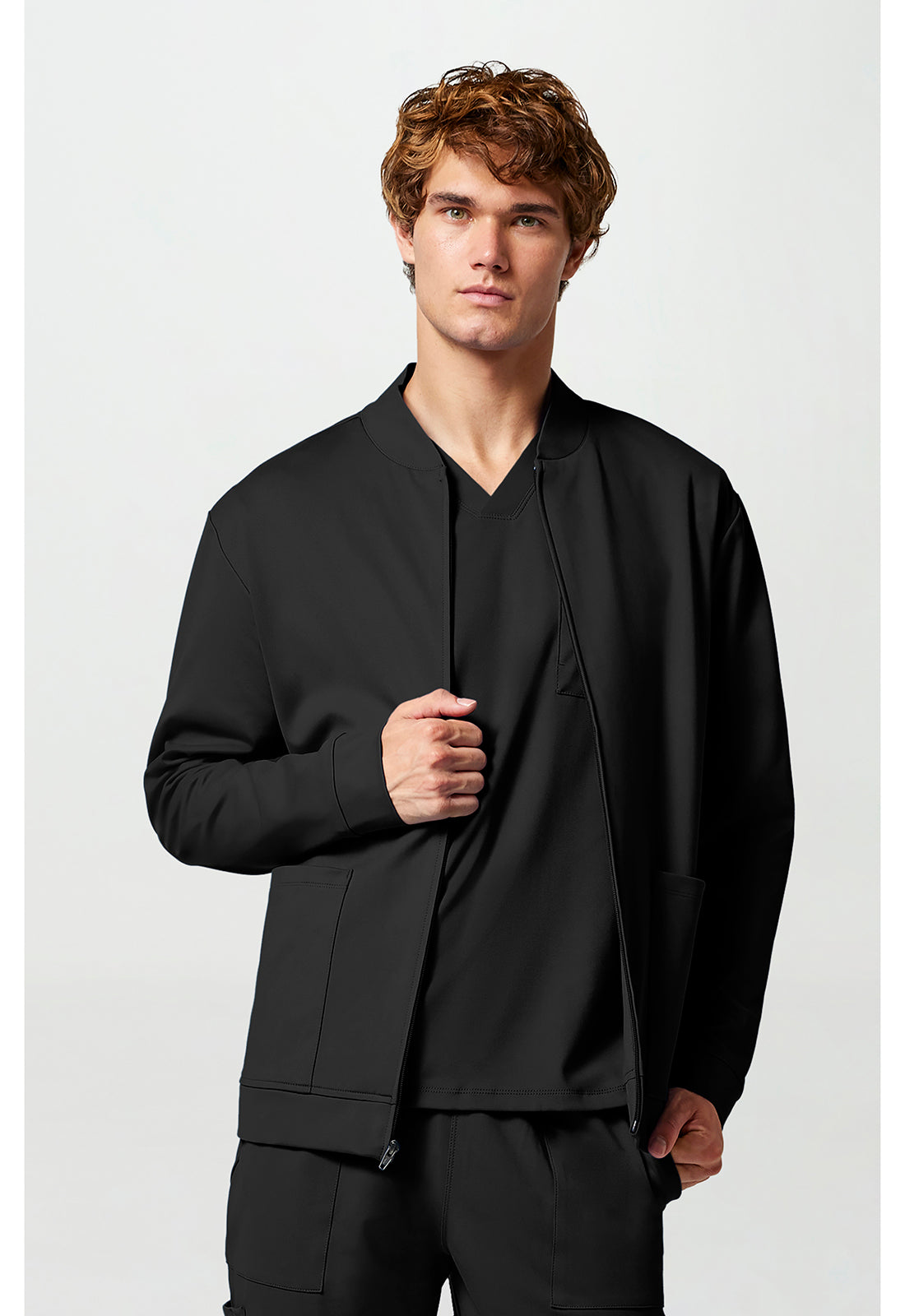 Achieve CK00036 Men's Zip Front Jacket Black