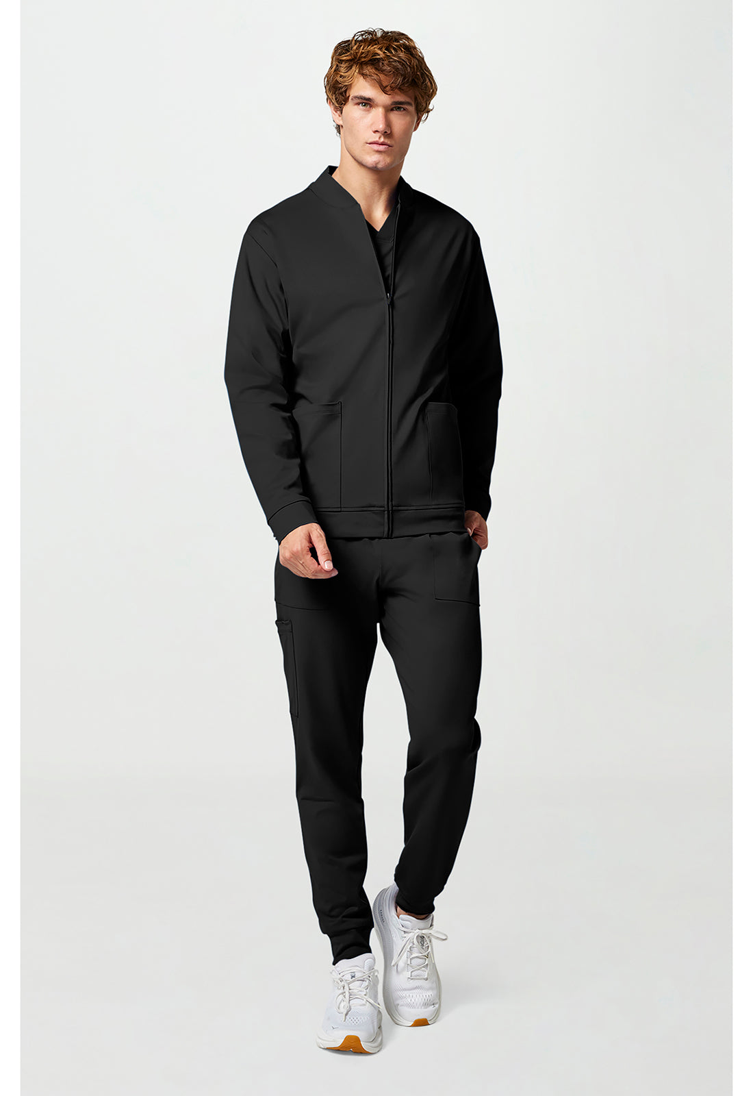 Achieve CK00036 Men's Zip Front Jacket Black