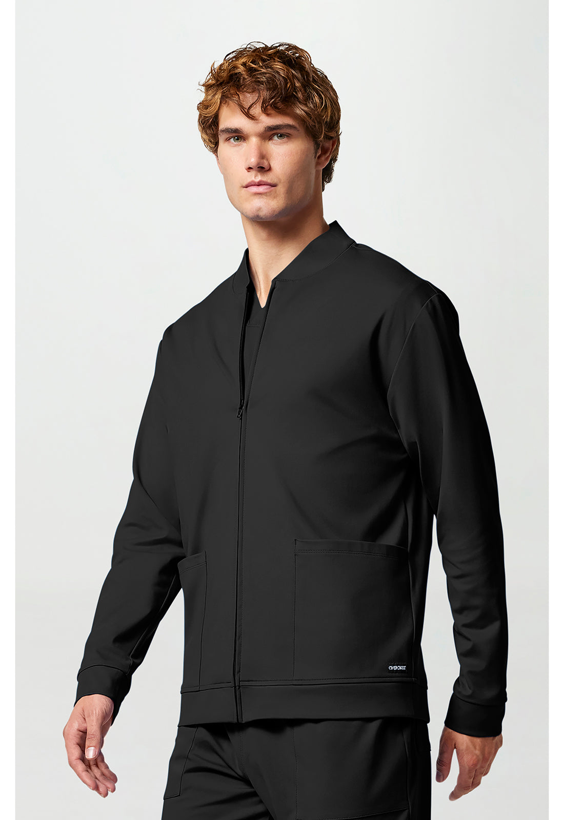 Achieve CK00036 Men's Zip Front Jacket Black