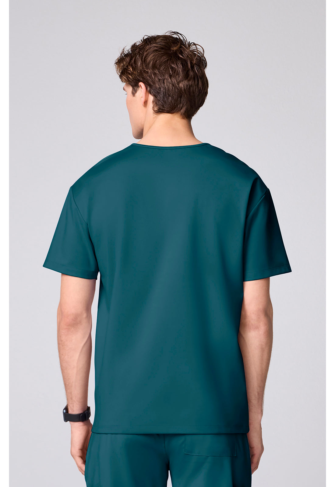 Achieve CK00037 Men's 3 Pocket V-neck Scrub Top Caribbean Blue