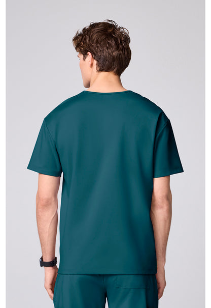 Achieve CK00037 Men's 3 Pocket V-neck Scrub Top Caribbean Blue