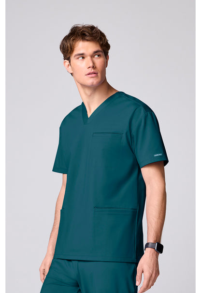 Achieve CK00037 Men's 3 Pocket V-neck Scrub Top Caribbean Blue