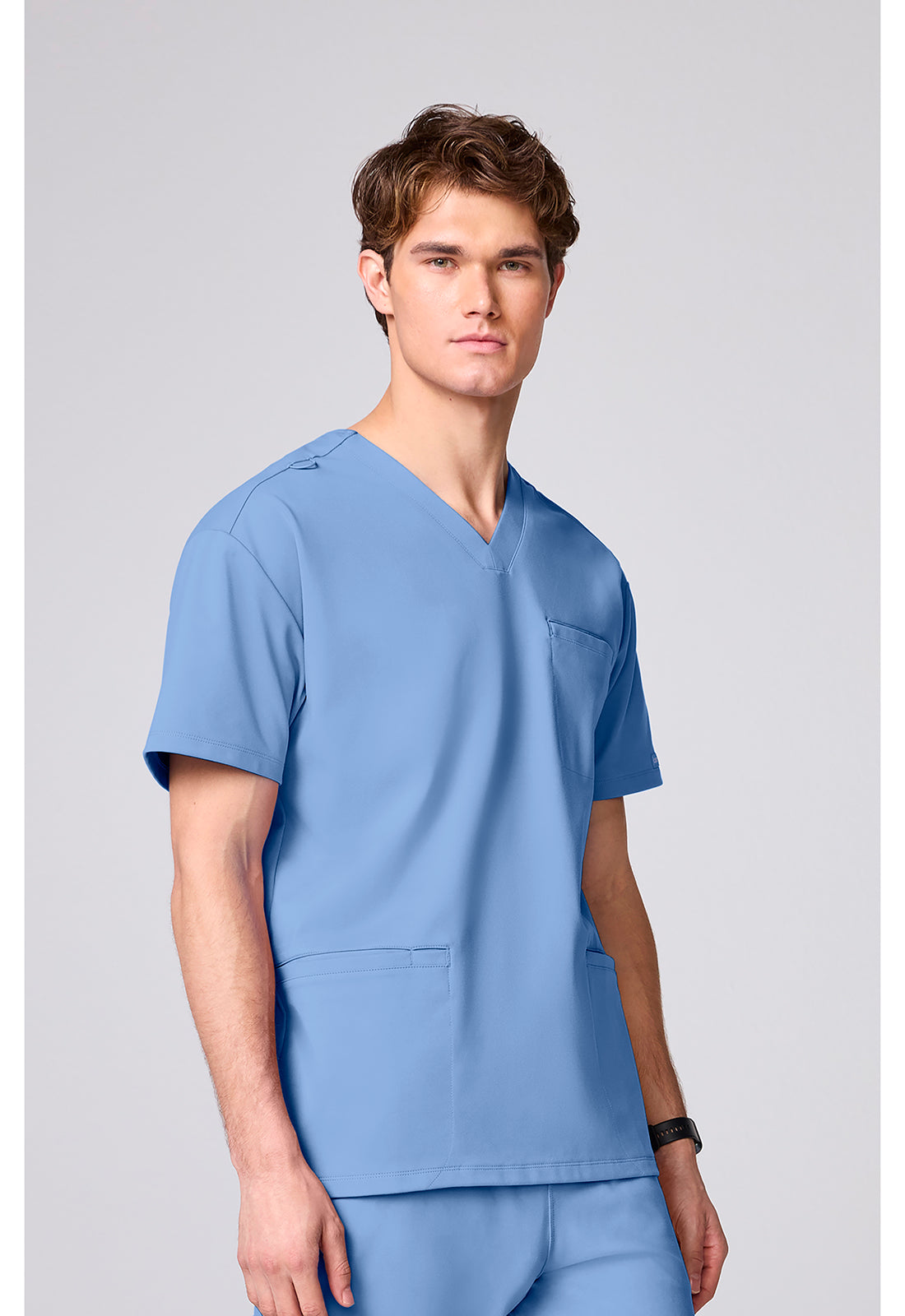 Achieve CK00037 Men's 3 Pocket V-neck Scrub Top Ciel