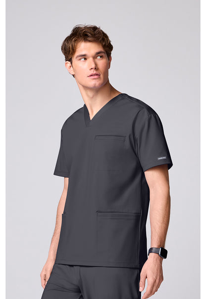 Achieve CK00037 Men's 3 Pocket V-neck Scrub Top Pewter
