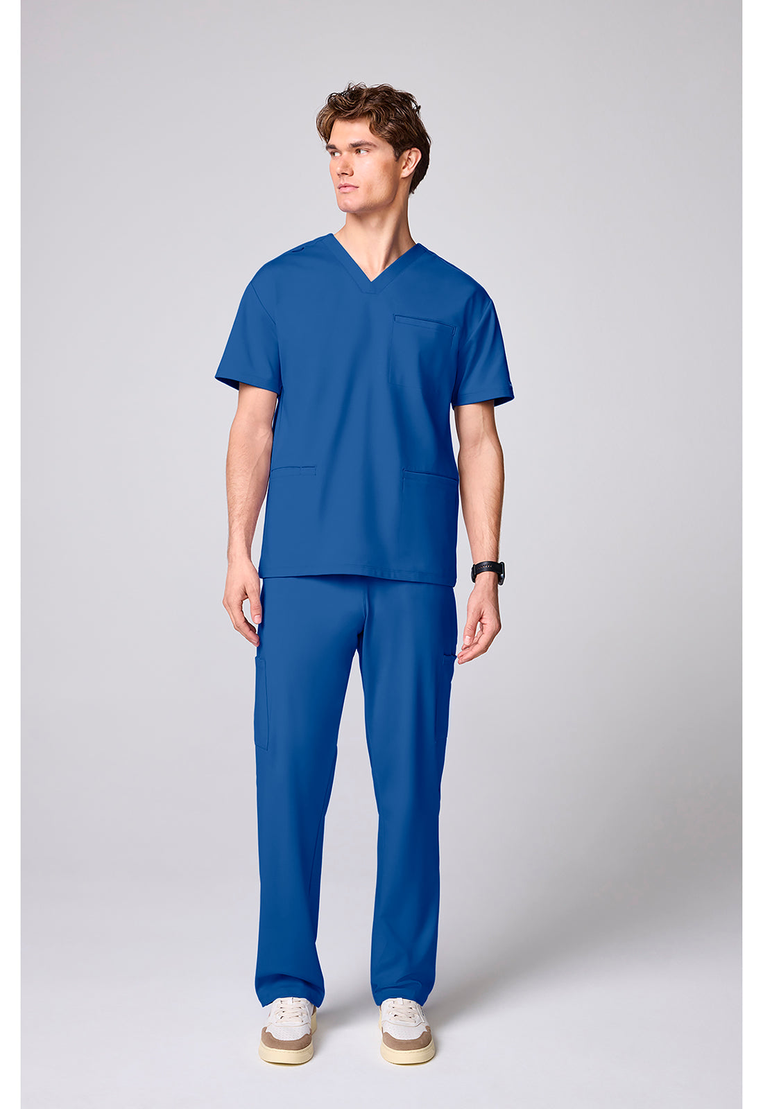 Achieve CK00037 Men's 3 Pocket V-neck Scrub Top Royal