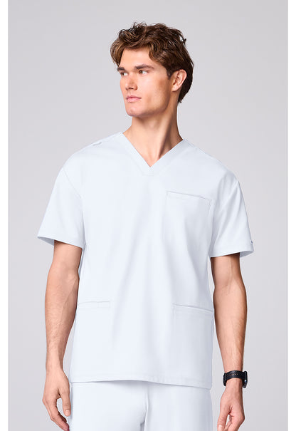 Achieve CK00037 Men's 3 Pocket V-neck Scrub Top White
