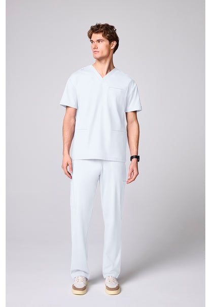Achieve CK00037 Men's 3 Pocket V-neck Scrub Top White