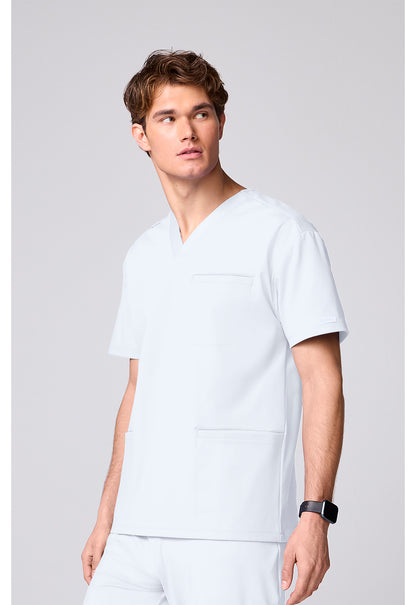 Achieve CK00037 Men's 3 Pocket V-neck Scrub Top White