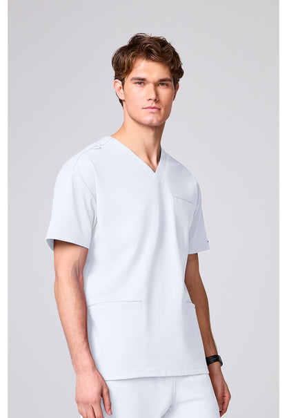 Achieve CK00037 Men's 3 Pocket V-neck Scrub Top White