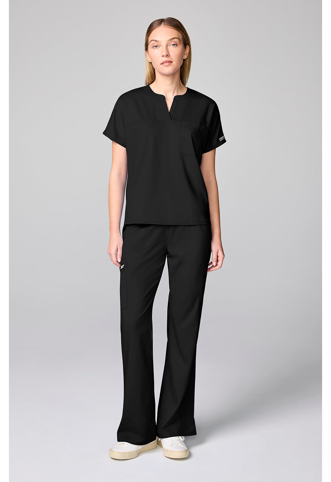 Workwear Revolution CK00038 Women's Mandarin Collar Scrub Top Black