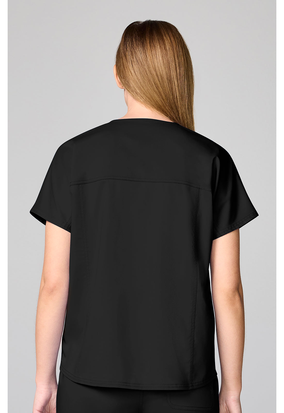 Workwear Revolution CK00038 Women's Mandarin Collar Scrub Top Black