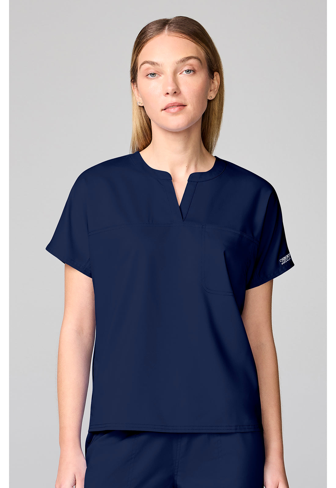 Workwear Revolution CK00038 Women's Mandarin Collar Scrub Top Navy