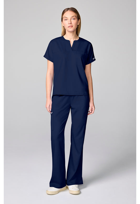 Workwear Revolution CK00038 Women's Mandarin Collar Scrub Top Navy