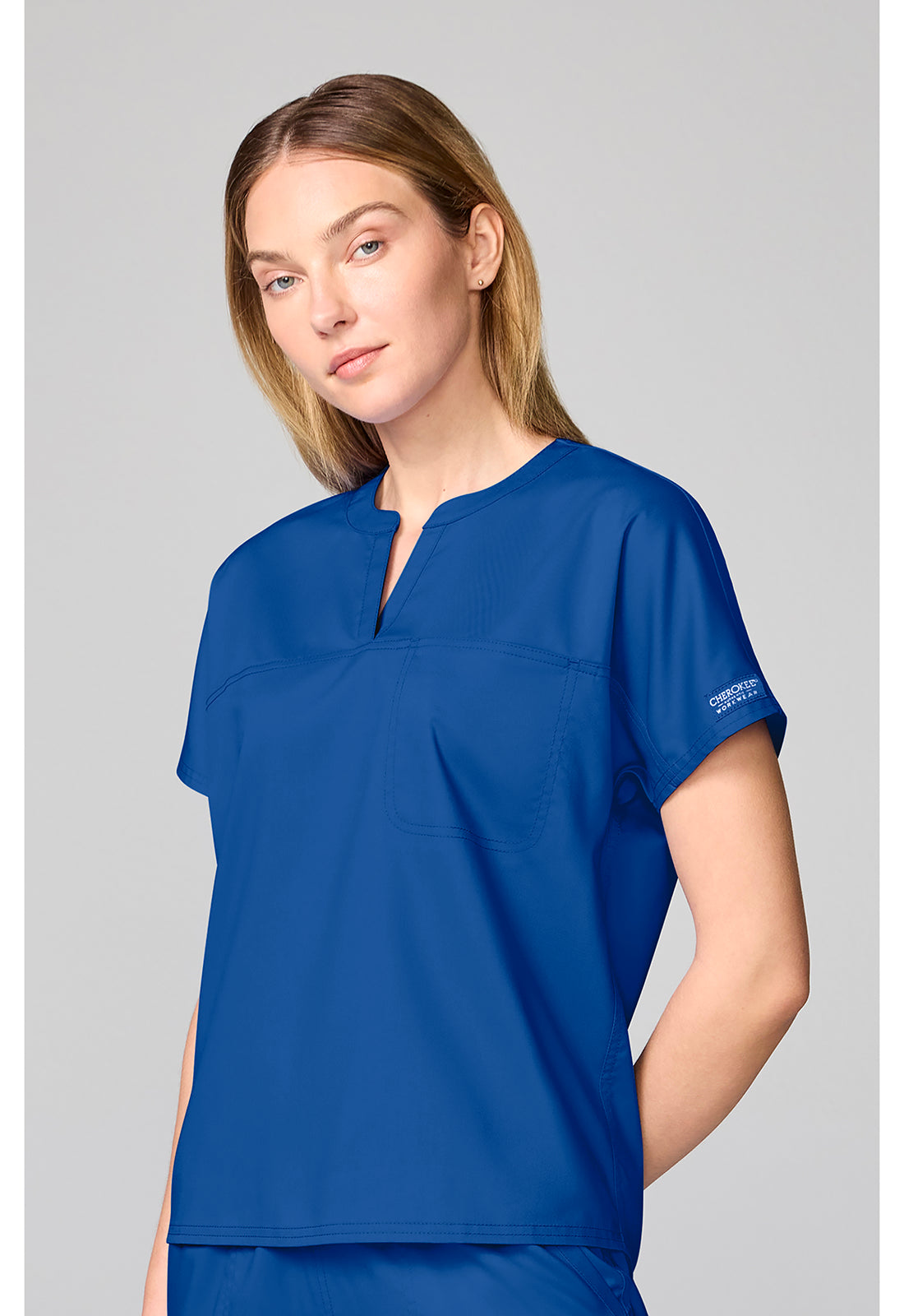 Workwear Revolution CK00038 Women's Mandarin Collar Scrub Top Royal