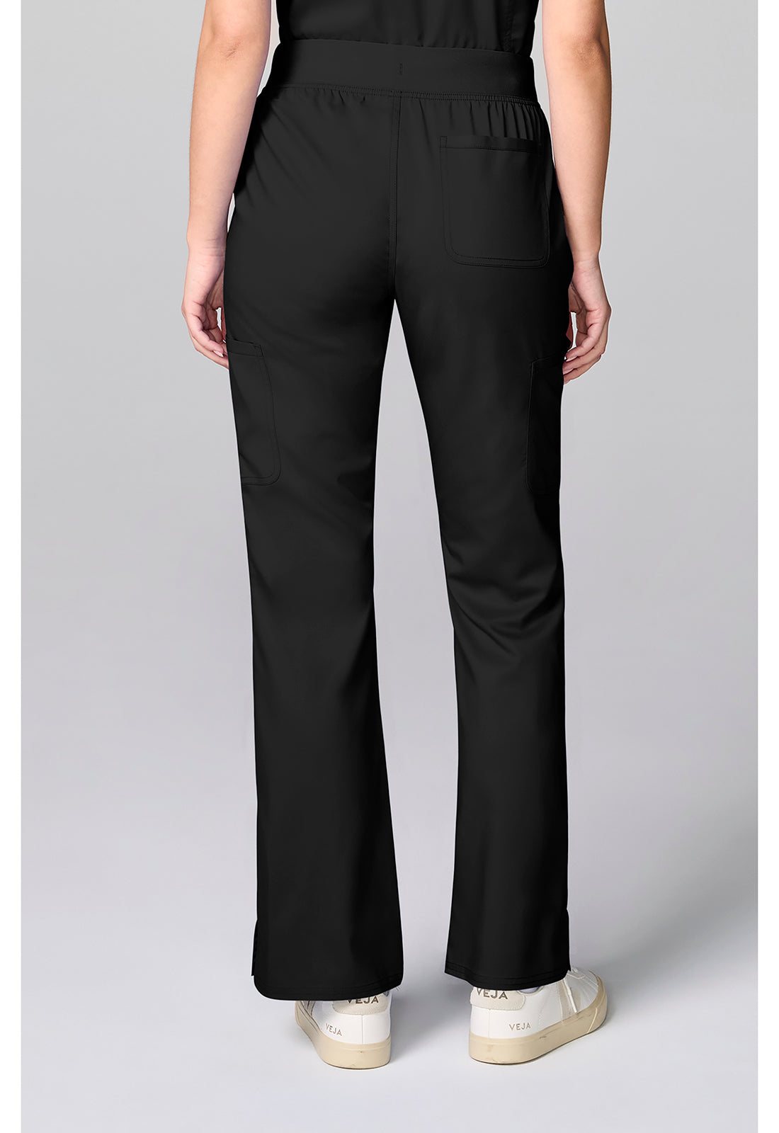 Workwear Revolution CK00039 Women's Flared Cargo Scrub Pants Black