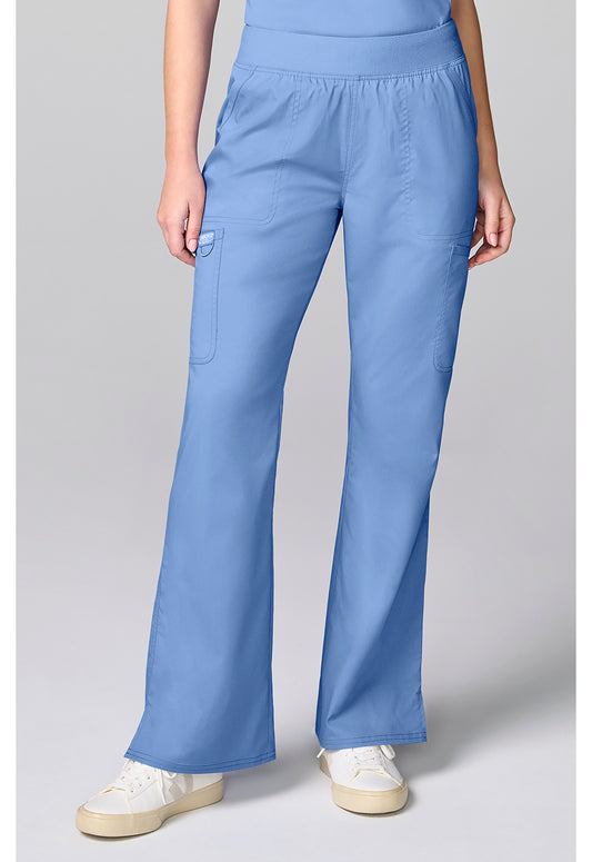 Workwear Revolution CK00039 Women's Flared Cargo Scrub Pants Ciel Blue