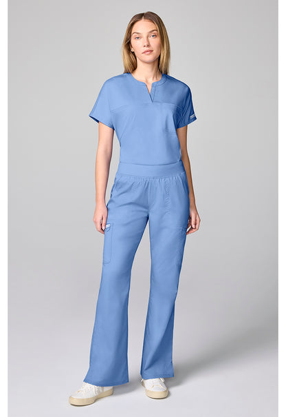 Workwear Revolution CK00039 Women's Flared Cargo Scrub Pants Ciel Blue