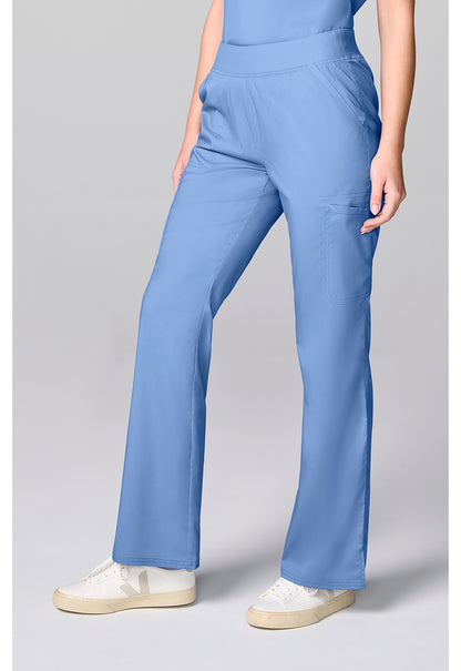 Workwear Revolution CK00039 Women's Flared Cargo Scrub Pants Ciel Blue