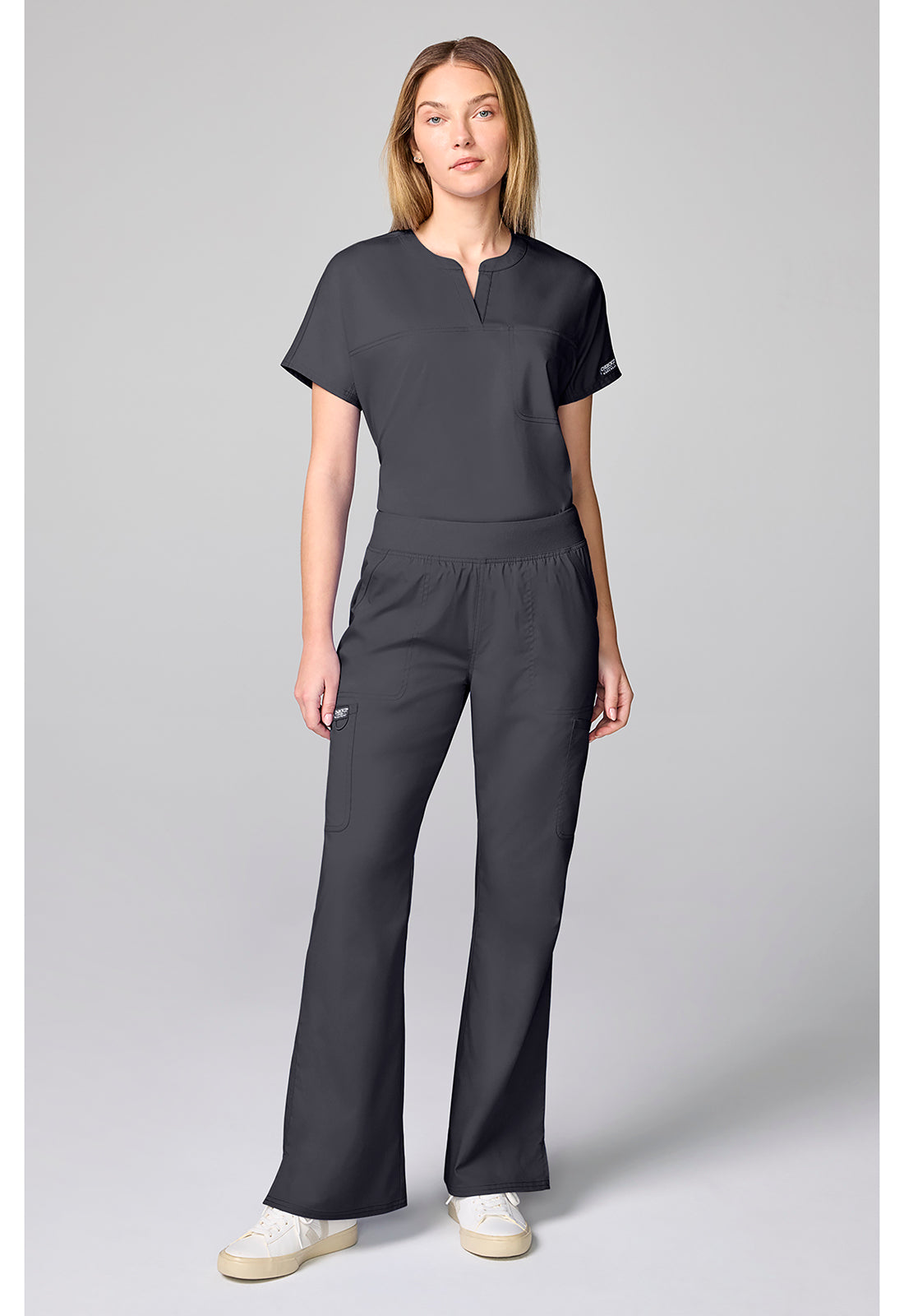 Workwear Revolution CK00039 Women's Flared Cargo Scrub Pants Pewter