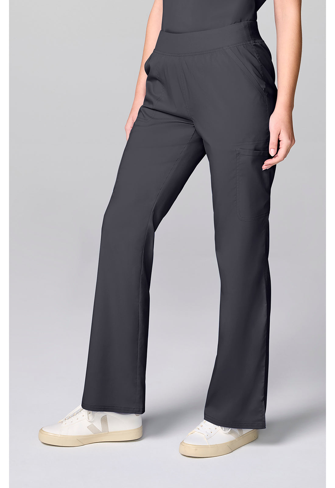Workwear Revolution CK00039 Women's Flared Cargo Scrub Pants Pewter