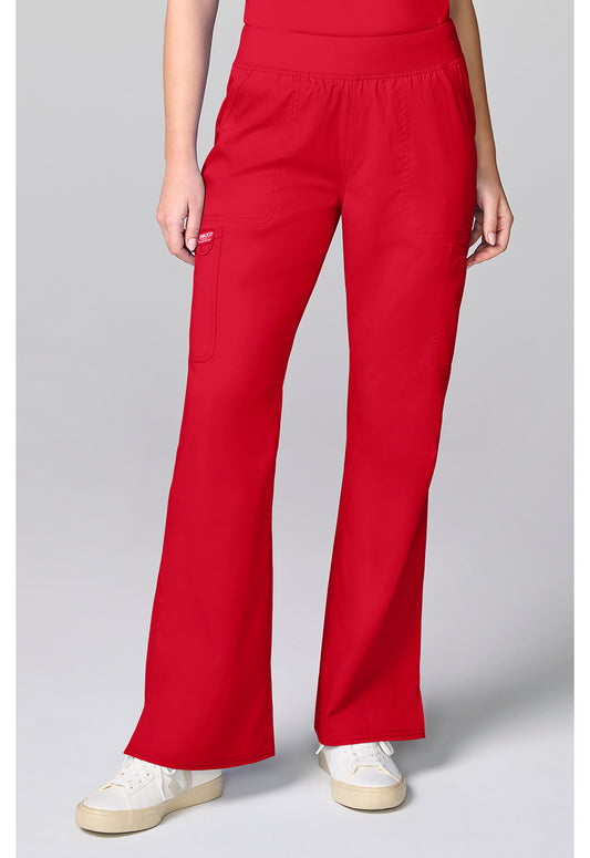 Workwear Revolution CK00039 Women's Flared Cargo Scrub Pants Sweet Paprika