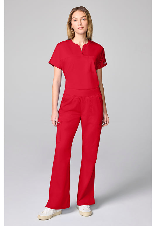 Workwear Revolution CK00039 Women's Flared Cargo Scrub Pants Sweet Paprika