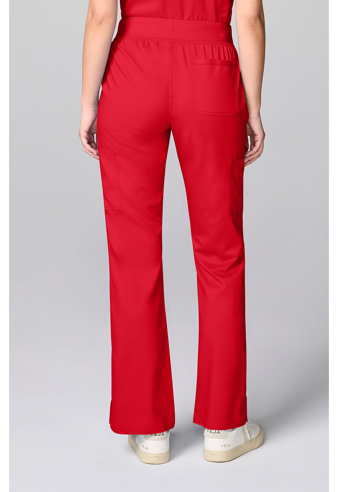 Workwear Revolution CK00039 Women's Flared Cargo Scrub Pants Sweet Paprika