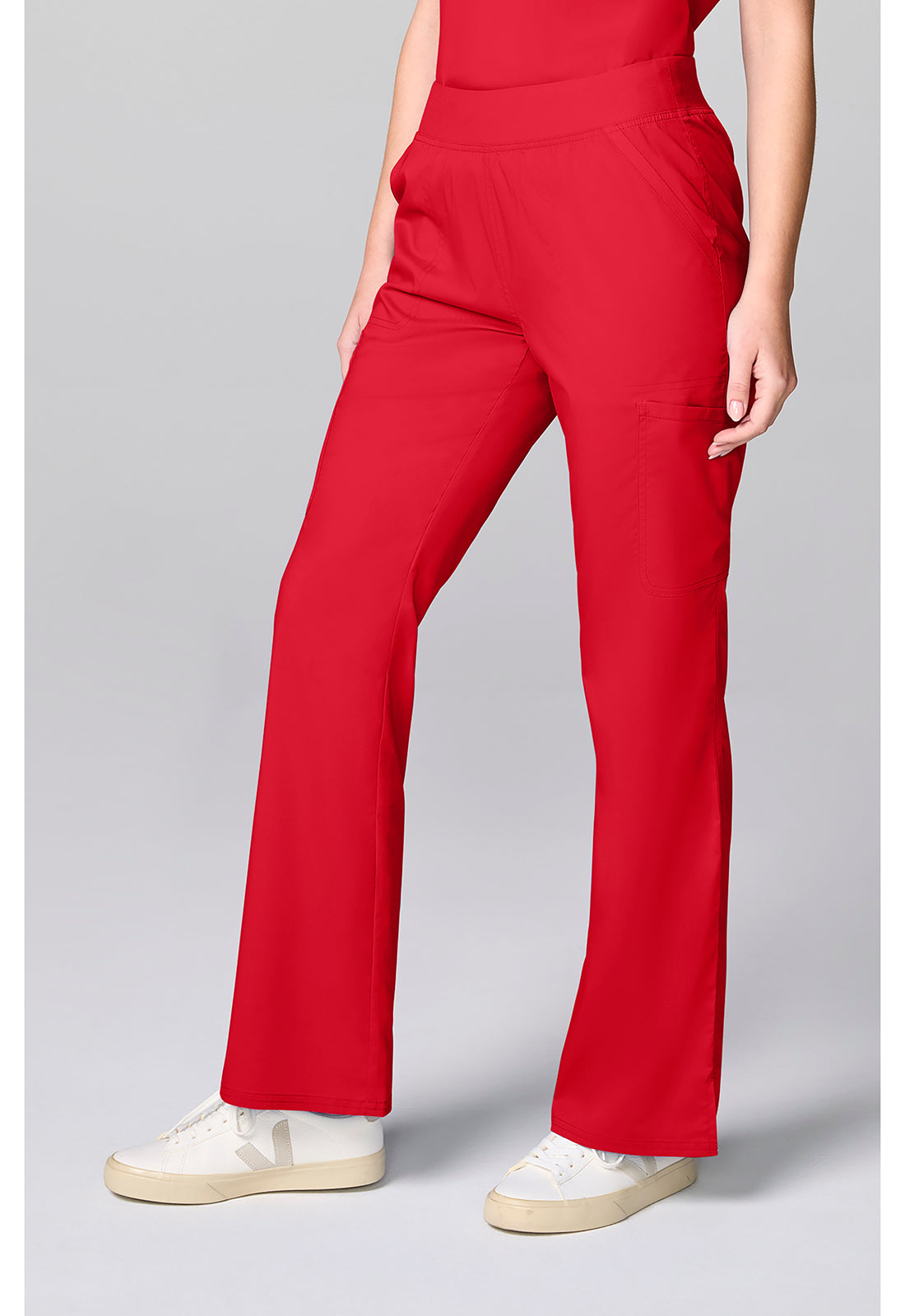 Workwear Revolution CK00039 Women's Flared Cargo Scrub Pants Sweet Paprika