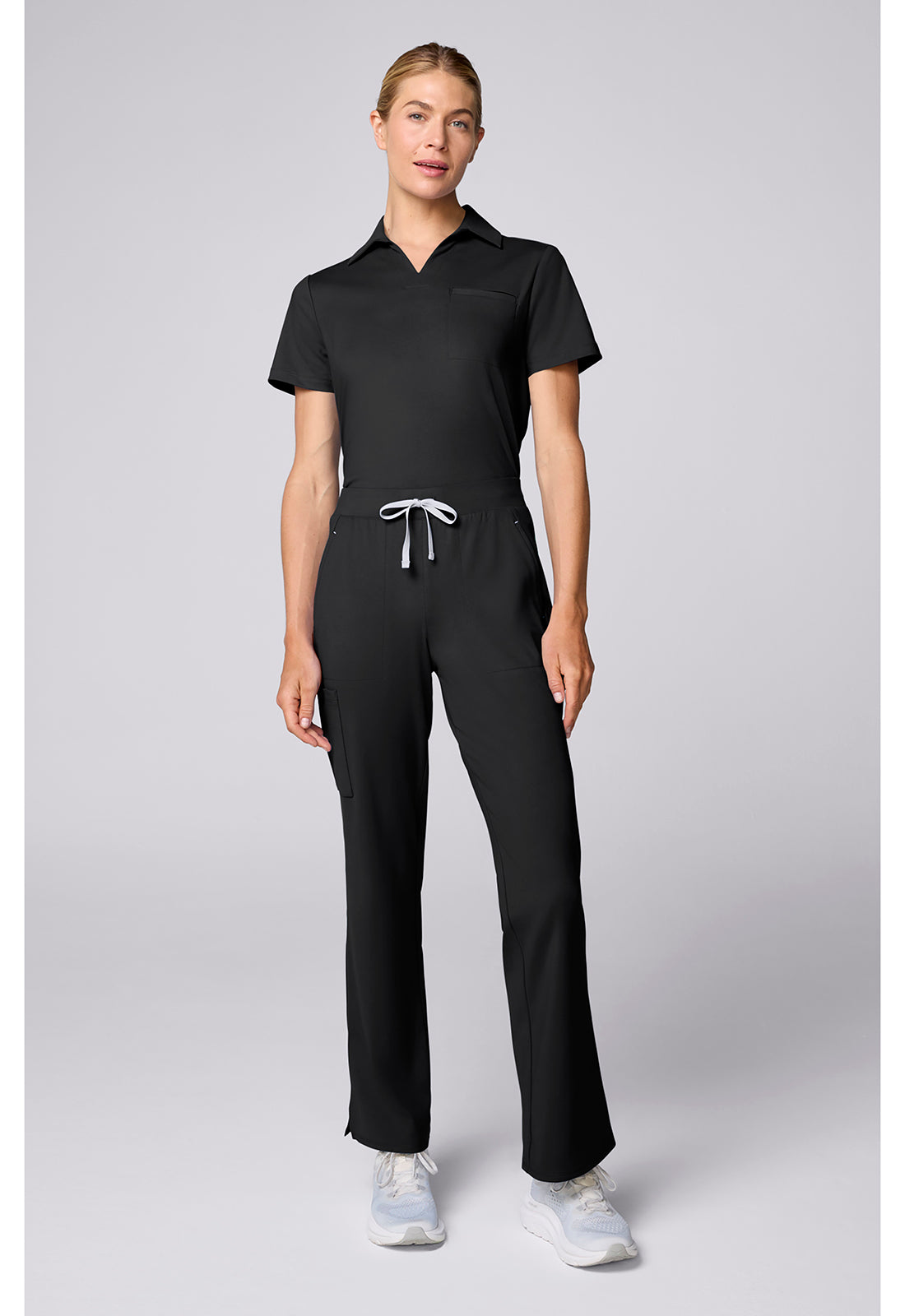 Achieve CK00071 Women's Flared Leg Scrub Pants Black