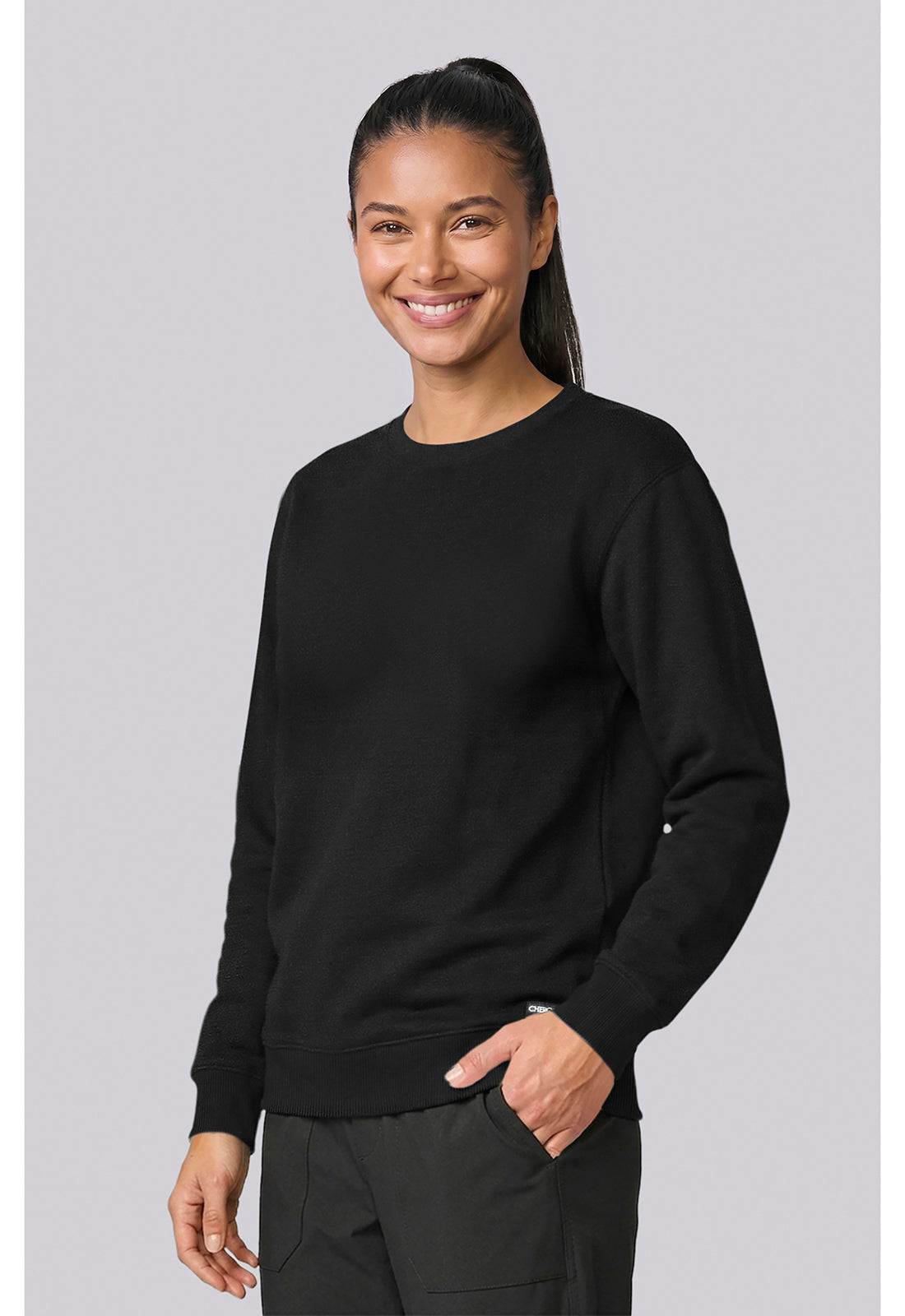 Basics CK00077 Women's Crew Neck Sweatshirt Black