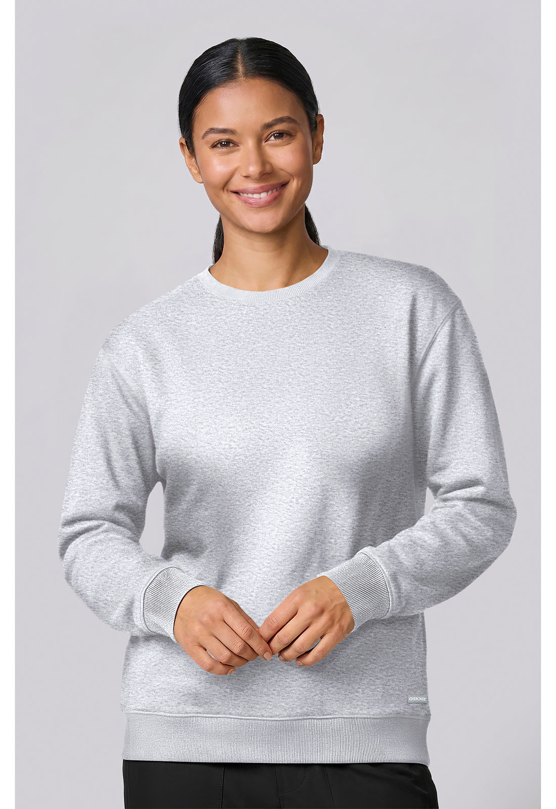 Basics CK00077 Women's Crew Neck Sweatshirt Heather Grey