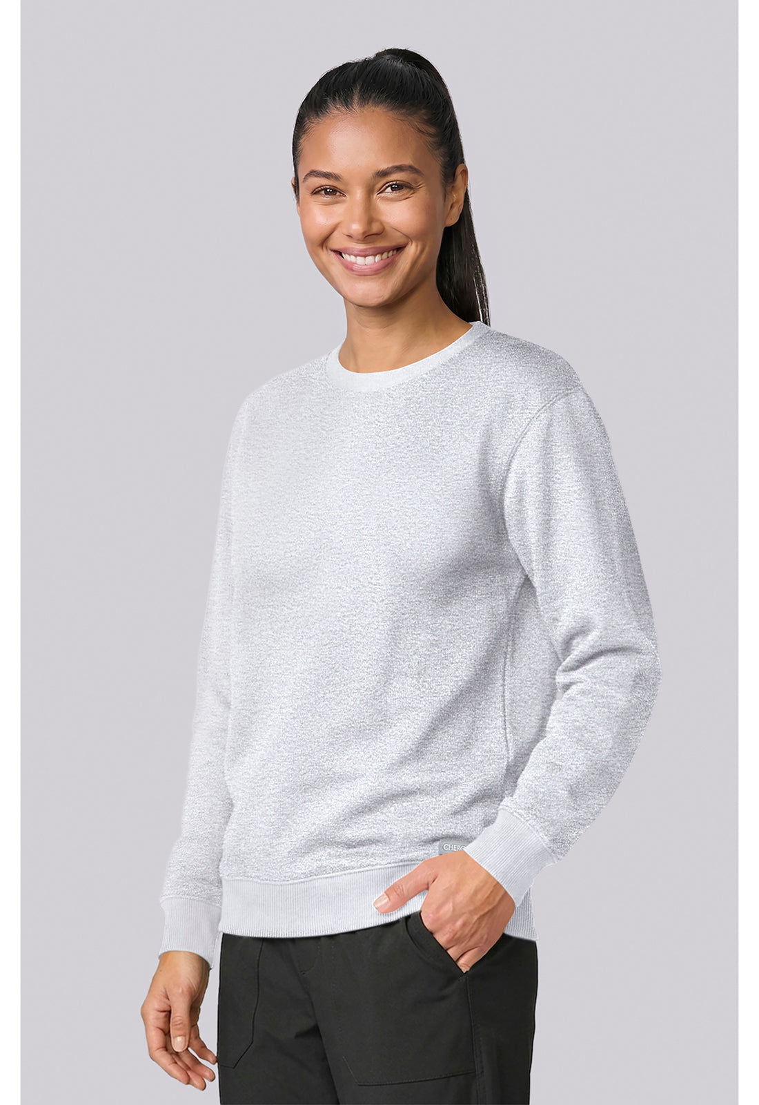 Basics CK00077 Women's Crew Neck Sweatshirt Heather Grey