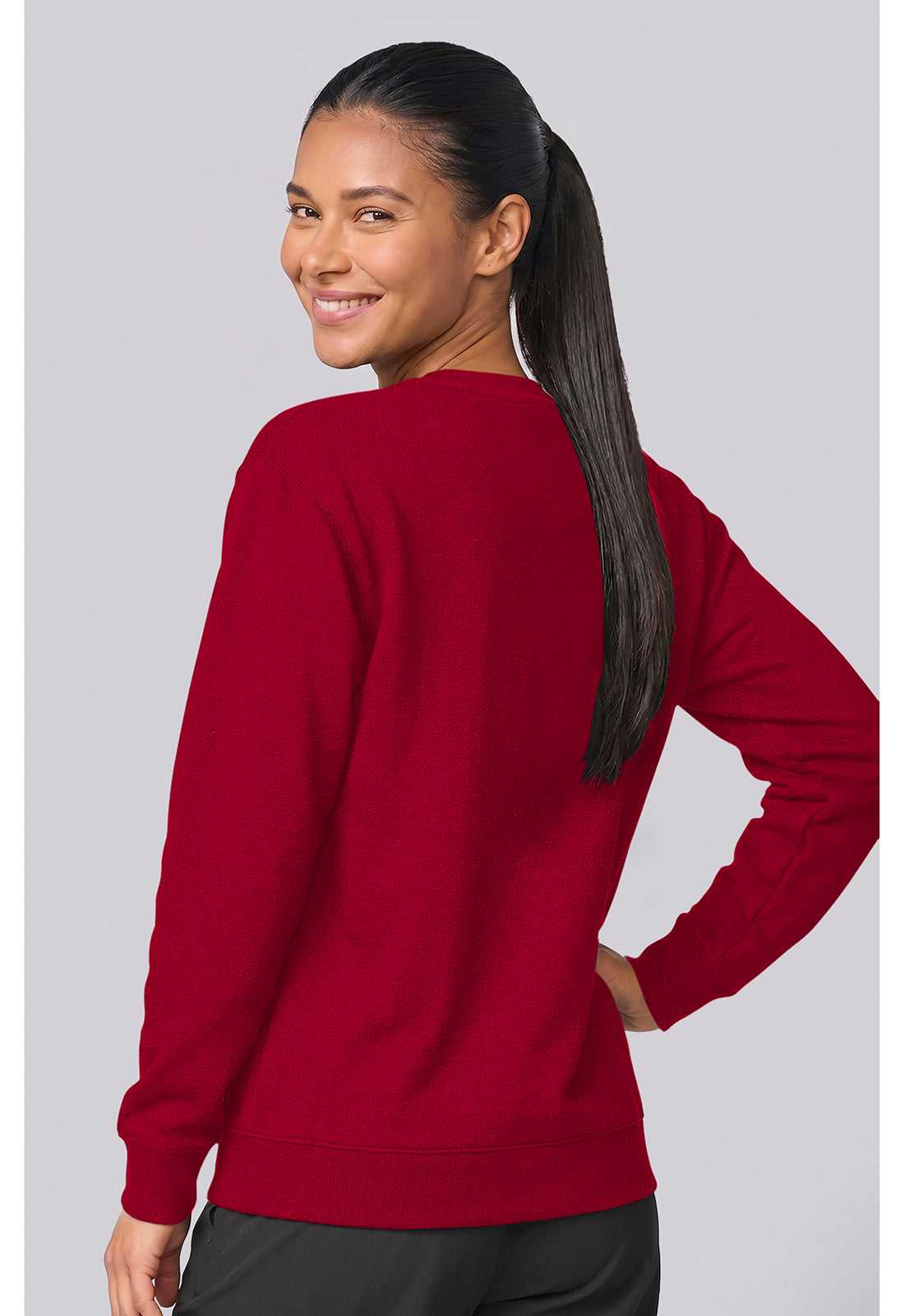 Basics CK00077 Women's Crew Neck Sweatshirt Red