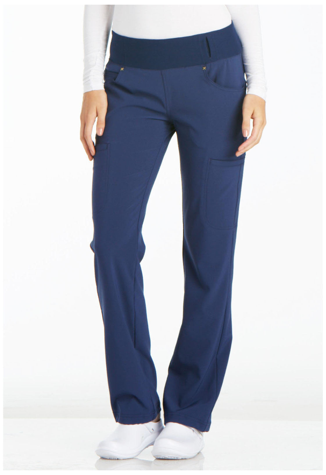 iFlex CK002 Mid Rise Straight Leg Pull-on Pants Navy