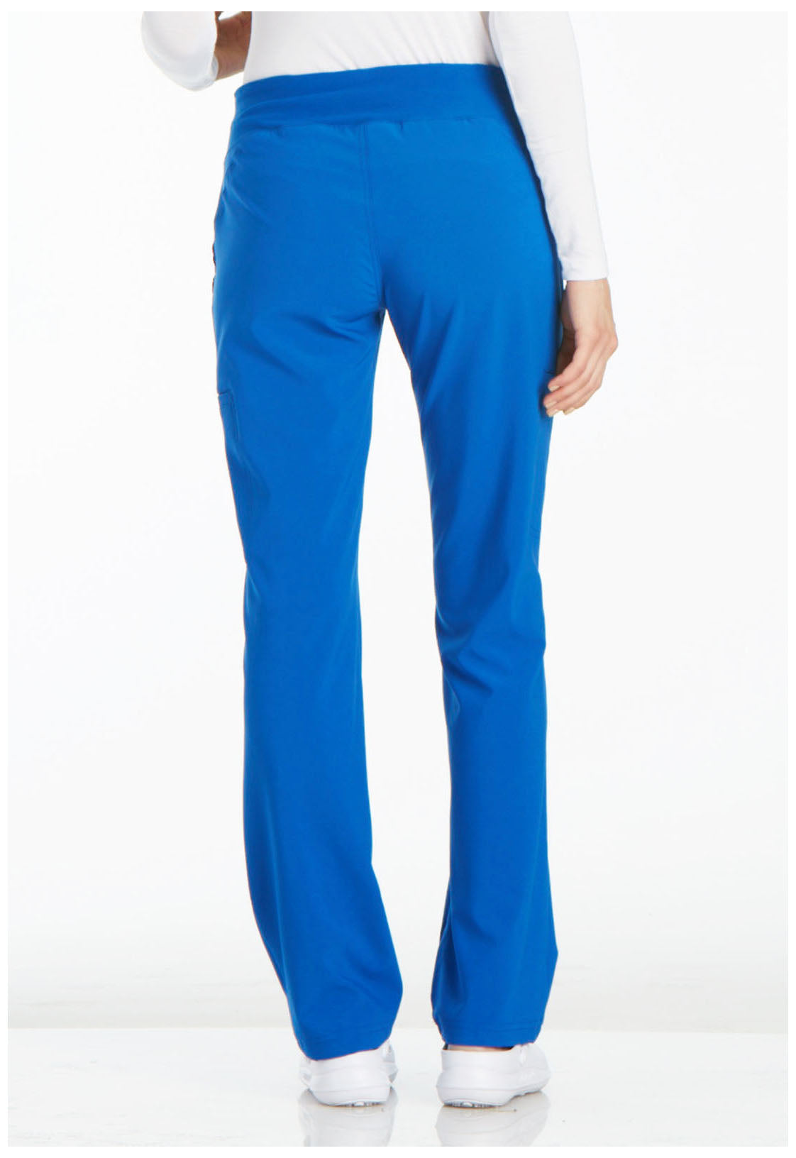 iFlex CK002 Mid Rise Straight Leg Pull-on Pants Royal Model Image Back | Cherokee