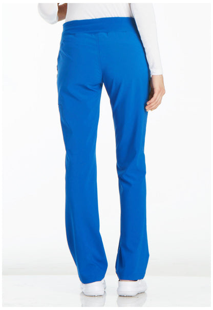 iFlex CK002 Mid Rise Straight Leg Pull-on Pants Royal Model Image Back | Cherokee