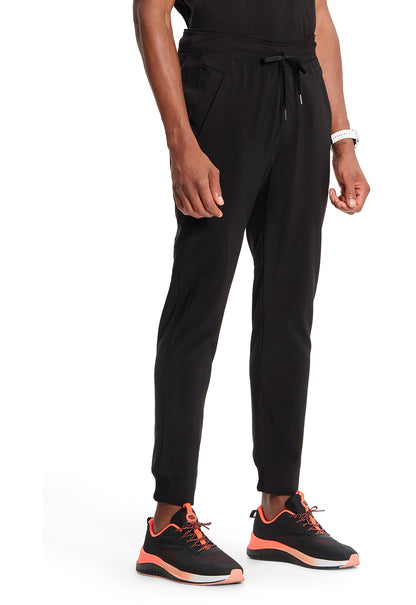 Classics CK004A Men's Mid Rise Jogger Black Model Image Left Side | Infinity