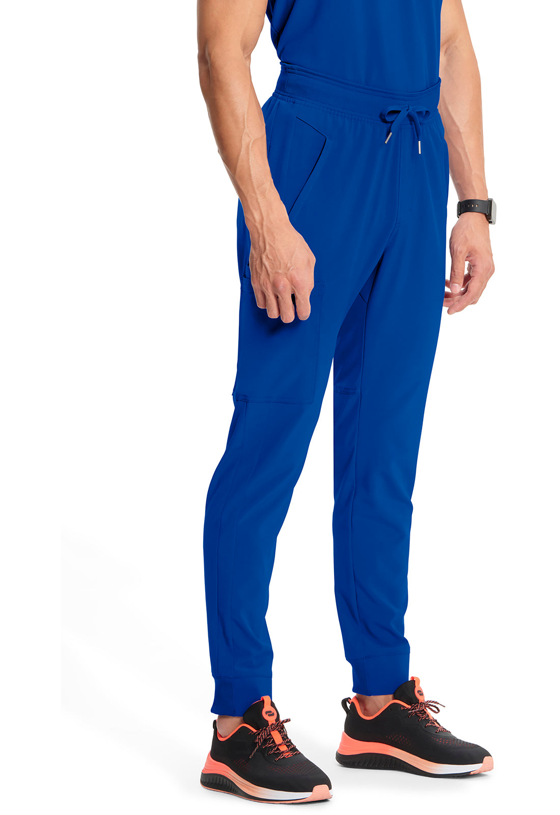 Classics CK004A Men's Mid Rise Jogger Galaxy Blue Model Image Left Side | Infinity