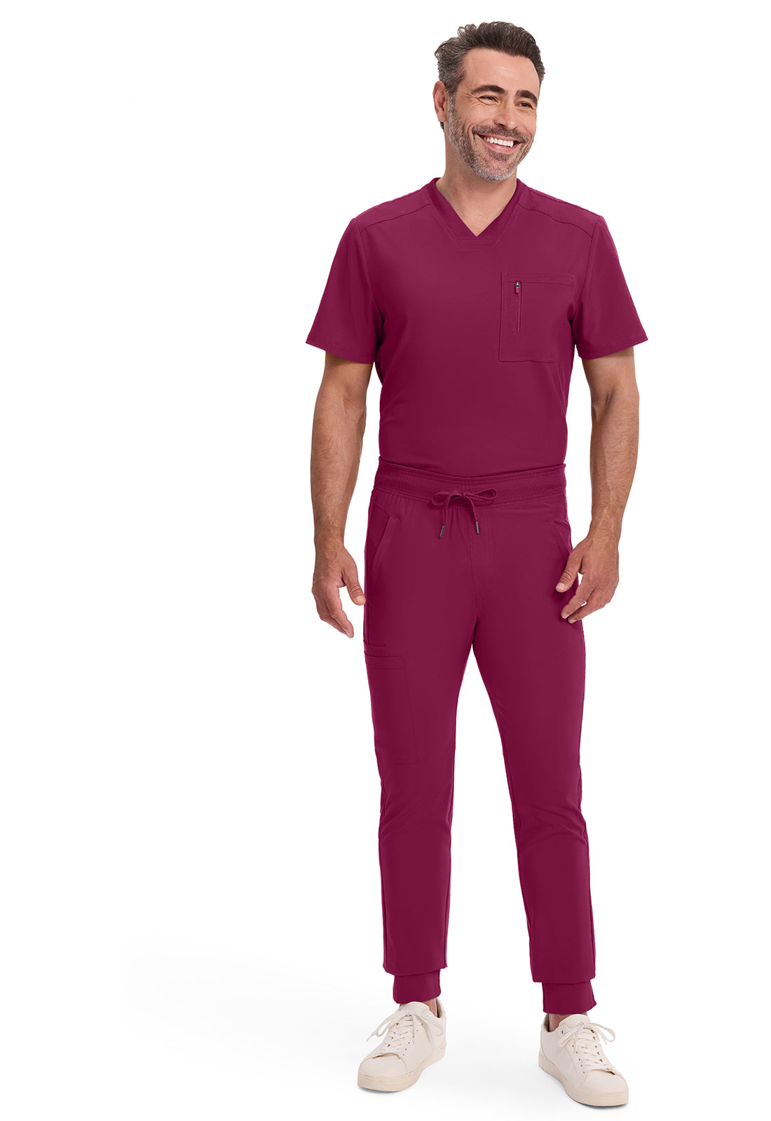 Infinity CK004A Men's Mid Rise Scrub Joggers Wine