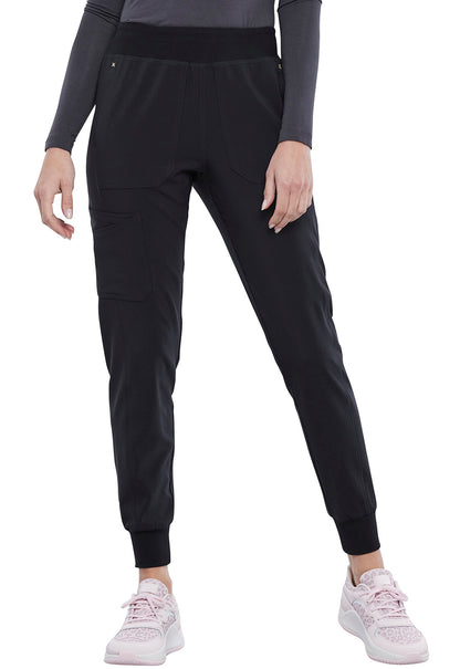 iFlex CK011 Mid Rise Jogger Black Model Image Front | Cherokee