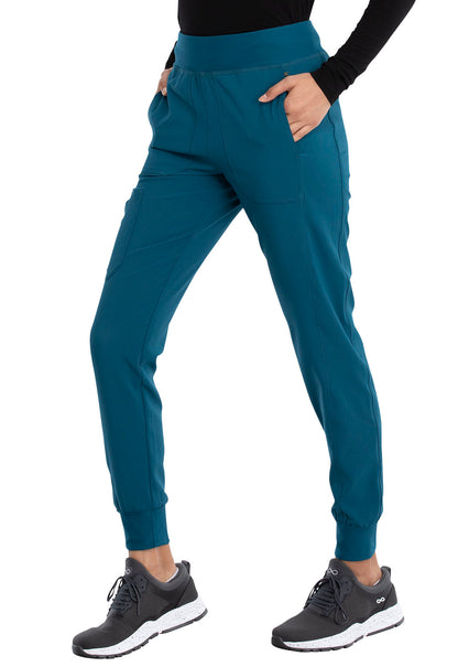 iFlex CK011 Mid Rise Jogger Caribbean Blue Model Image Right Side | Cherokee