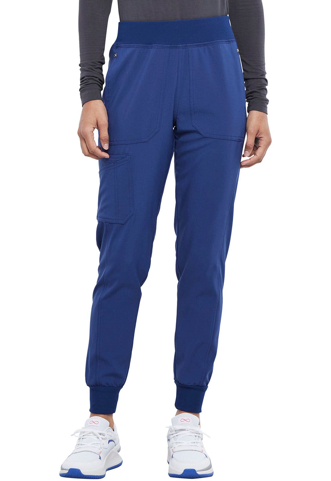 iFlex CK011 Mid Rise Jogger Navy Model Image Front | Cherokee