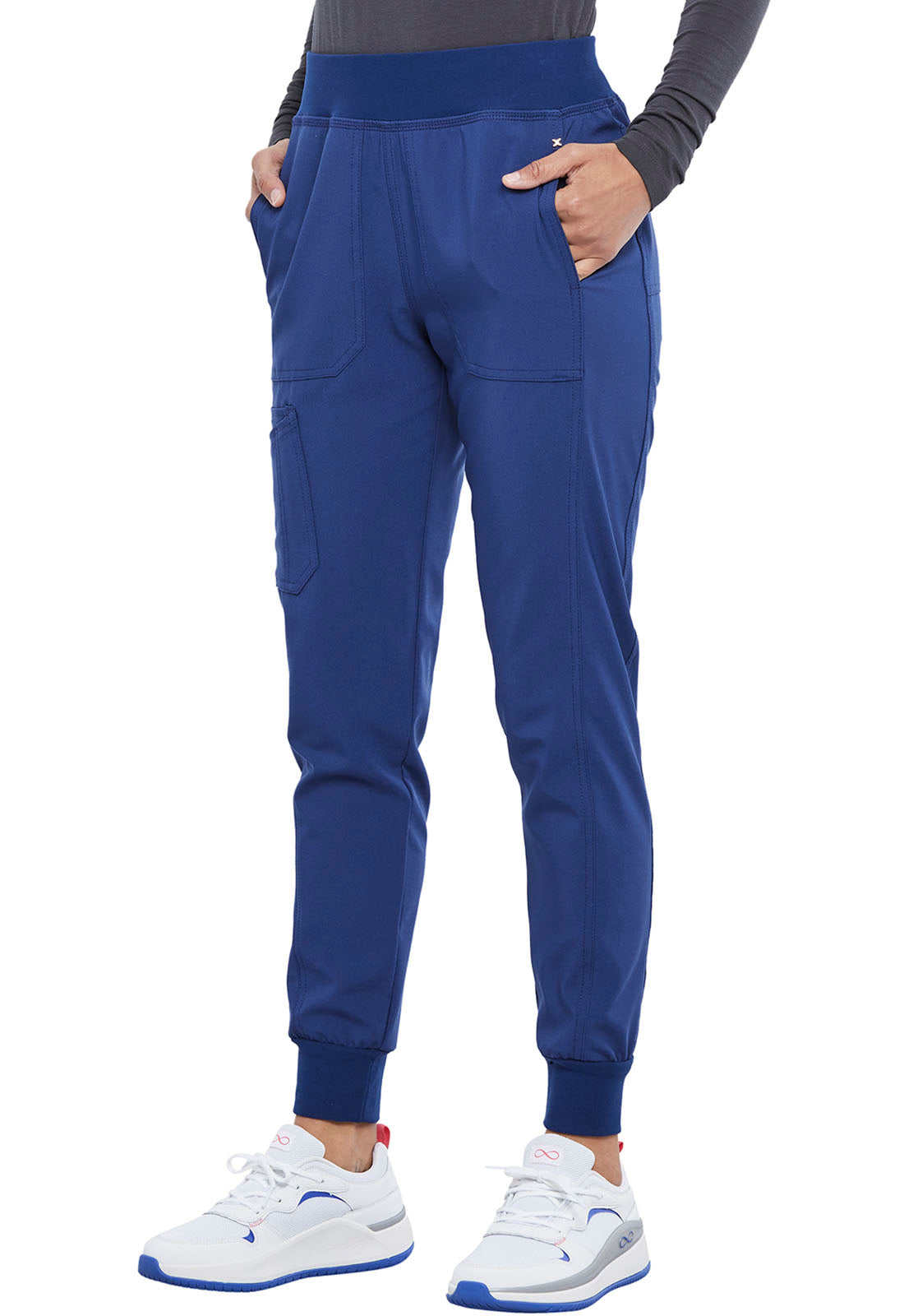 iFlex CK011 Mid Rise Jogger Navy Model Image Right Side | Cherokee